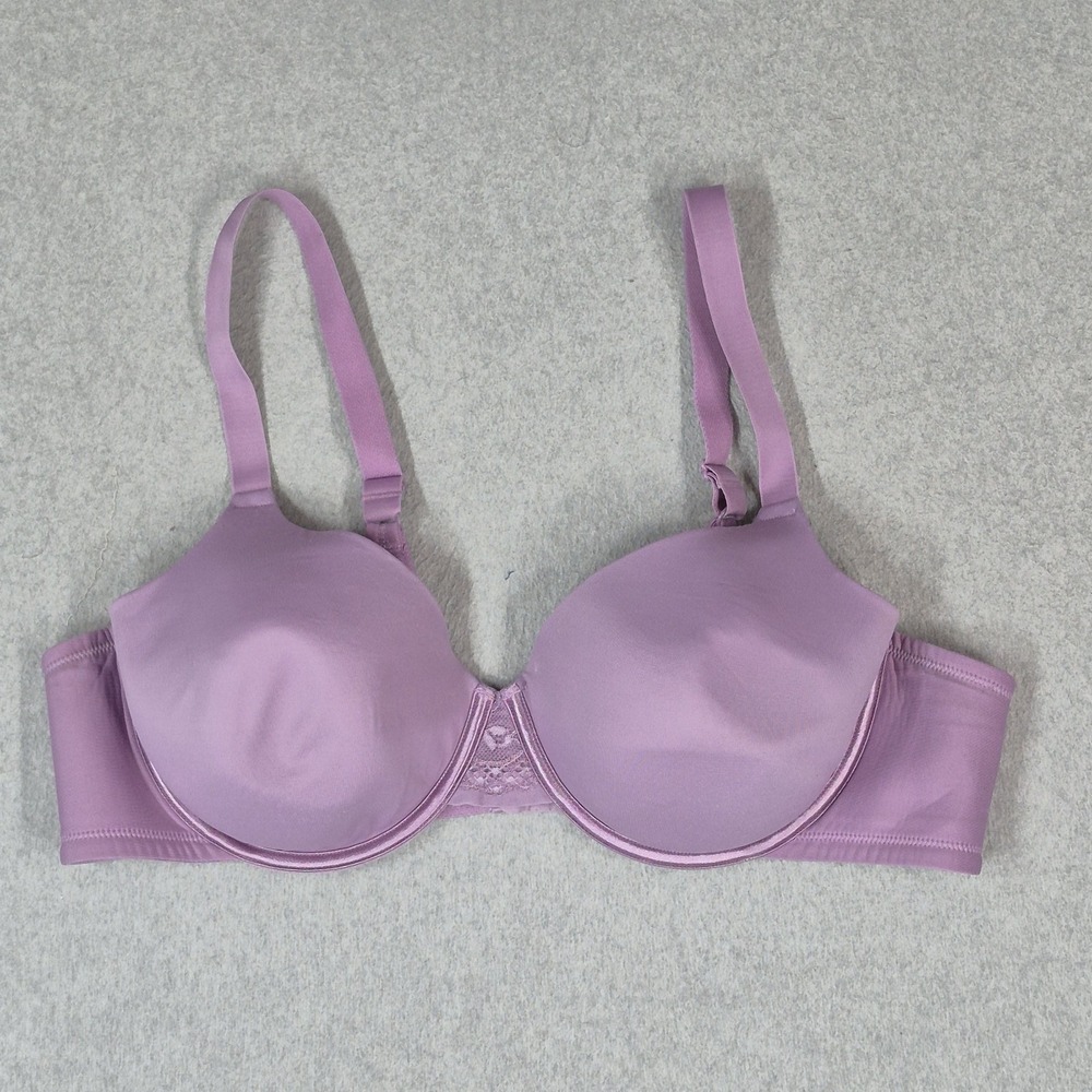 Vanity Fair Women Bra 44C Purple T Shirt Underwired Lace Strap